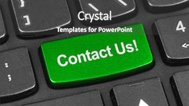  Presentation with key - Presentation theme with computer notebook keyboard with contact background and a  colored foreground