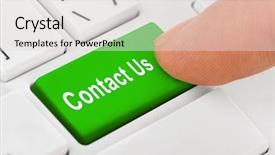  Presentation with key - Colorful presentation design enhanced with computer notebook keyboard with contact backdrop and a lemonade colored foreground