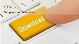  Presentation with download - Audience pleasing PPT layouts consisting of computer notebook keyboard with download key - technology background backdrop and a soft green colored foreground