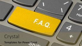  Presentation with notebook - Audience pleasing slide deck consisting of computer-notebook-keyboard-with-faq backdrop and a gold colored foreground