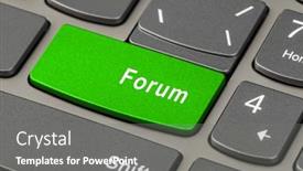  Presentation with forum - Beautiful theme featuring computer-notebook-keyboard-with-forum backdrop and a gray colored foreground