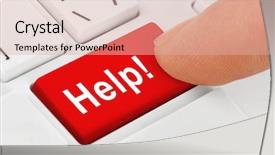  Presentation with key education - Presentation theme consisting of computer notebook keyboard with help background and a lemonade colored foreground