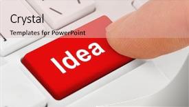  Presentation with computer keyboard and mouse - Presentation design featuring computer notebook keyboard with idea background and a lemonade colored foreground