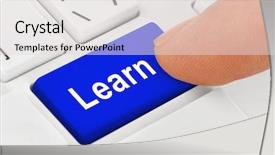  Presentation with computer keyboard and mouse - PPT theme with computer notebook keyboard with learn background and a light gray colored foreground