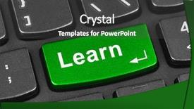  Presentation with learn - Cool new slide deck with computer notebook keyboard with learn backdrop and a dark gray colored foreground