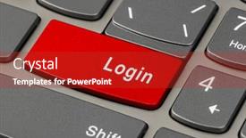  Presentation with login - Colorful presentation theme enhanced with computer-notebook-keyboard-with-login backdrop and a crimson colored foreground