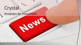  Presentation with news - Slide set with computer notebook keyboard with news background and a lemonade colored foreground