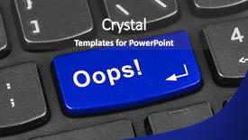  Presentation with notebook - Cool new presentation theme with computer notebook keyboard with oops backdrop and a dark gray colored foreground