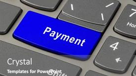  Presentation with payment - Beautiful presentation design featuring computer-notebook-keyboard-with-payment backdrop and a gray colored foreground