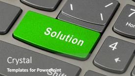  Presentation with solutions - Amazing presentation having computer-notebook-keyboard-with-solutions backdrop and a gray colored foreground