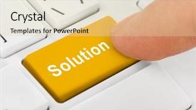  Presentation with solutions - Slide deck consisting of computer notebook keyboard with solutions background and a soft green colored foreground