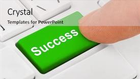  Presentation with computer on success - Slide deck consisting of computer notebook keyboard with success background and a light gray colored foreground