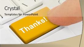  Presentation with thank - Presentation theme having computer notebook keyboard with thanks background and a soft green colored foreground