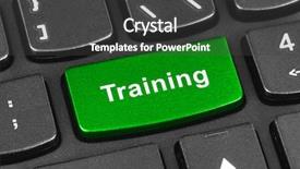  Presentation with training - PPT theme enhanced with computer notebook keyboard with training background and a dark gray colored foreground