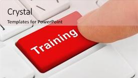  Presentation with knowledge - Slide deck enhanced with computer notebook keyboard with training background and a lemonade colored foreground