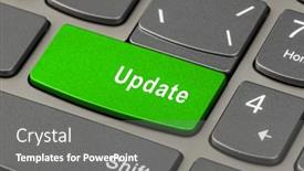  Presentation with key - Audience pleasing presentation consisting of computer-notebook-keyboard-with-update backdrop and a gray colored foreground