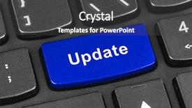  Presentation with notebook - Beautiful PPT theme featuring computer notebook keyboard with update backdrop and a dark gray colored foreground