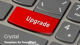  Presentation with notebook - Colorful theme enhanced with computer-notebook-keyboard-with-upgrade backdrop and a gray colored foreground