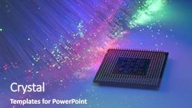  Presentation with nano technology - Cool new theme with computer on a technology backdrop and a violet colored foreground