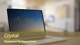  Presentation with dark vintage wood table texture - Amazing PPT layouts having computer on old vintage wooden backdrop and a violet colored foreground