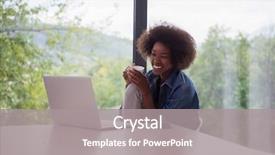  Presentation with african american in computer - Theme enhanced with computer on table and hold background and a gray colored foreground