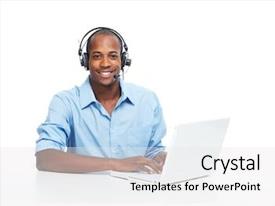 Computer Operators Call Center Operator Man PPT template 81 ...