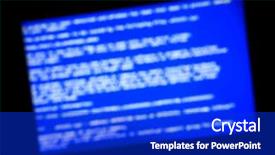  Presentation with crash - Cool new slide deck with computer os - fatal error - system crash backdrop and a royal blue colored foreground