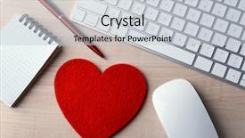  Presentation with pen - Cool new presentation with computer peripherals with red heart backdrop and a lemonade colored foreground