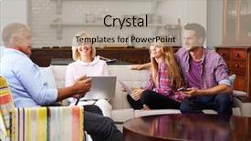  Presentation with offspring - Presentation design consisting of computer phone - parents with adult offspring using background and a mint green colored foreground