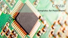  Presentation with circuit board - Presentation design consisting of computer-processor-chip background and a soft green colored foreground