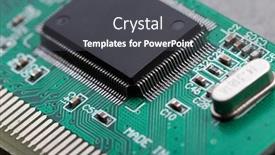  Presentation with computer motherboard - Colorful presentation enhanced with computer-processor-chip backdrop and a dark gray colored foreground