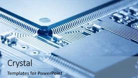  Presentation with processor - Beautiful PPT theme featuring computer processors - close-up of electronic circuit board backdrop and a light blue colored foreground