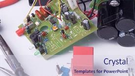  Presentation with electronics - Presentation theme with computer repair shop - electronics parts background and a  colored foreground