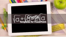  Presentation with education graphics - PPT theme enhanced with computer ropot - digital composite of education graphics background and a dark gray colored foreground