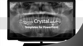  Presentation with television - Amazing theme having computer ropot - flat television on the white backdrop and a gray colored foreground