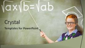  Presentation with math square root - Slide set consisting of computer ropot - square roots against little girl background and a light gray colored foreground