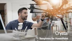  Presentation with working together - Beautiful PPT layouts featuring computer science - engineer and technician working together backdrop and a gray colored foreground