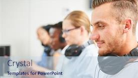  Presentation with coworking - Presentation theme featuring computer-science-students-in-computer background and a sky blue colored foreground