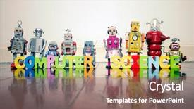  Presentation with science - PPT layouts featuring computer science wooden letters background and a violet colored foreground