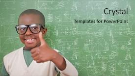  Presentation with math science - Beautiful presentation theme featuring computer sciences maths - cute pupil showing thumbs up backdrop and a mint green colored foreground