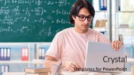  Presentation with young college student diagnosis of chlamydia - Audience pleasing presentation theme consisting of computer sciences maths - young male student backdrop and a lemonade colored foreground