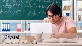  Presentation with young college student diagnosis of chlamydia - Amazing presentation design having computer sciences maths - young male student backdrop and a coral colored foreground