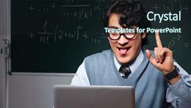  Presentation with math teacher - Audience pleasing PPT layouts consisting of computer sciences maths - young math teacher in front backdrop and a  colored foreground