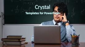  Presentation with math teacher - PPT layouts having computer sciences maths - young math teacher in front background and a  colored foreground