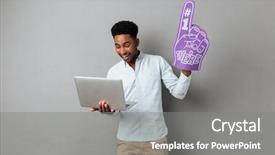  Presentation with foam - Colorful theme enhanced with computer screen and wearing foam backdrop and a gray colored foreground