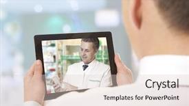  Presentation with lets chat - Cool new theme with computer screen house - man having video chat backdrop and a lemonade colored foreground