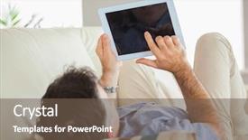  Presentation with living room - Beautiful theme featuring computer screen house - mature man lying backdrop and a tawny brown colored foreground