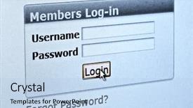  Presentation with login - Slides consisting of computer screen with login background and a light blue colored foreground