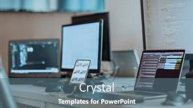  Presentation with algorithms - PPT theme featuring computer-screens-running-programming-code background and a ocean colored foreground