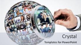  Presentation with human resource - Audience pleasing presentation consisting of computer search - human resource concept magnifying glass backdrop and a lemonade colored foreground